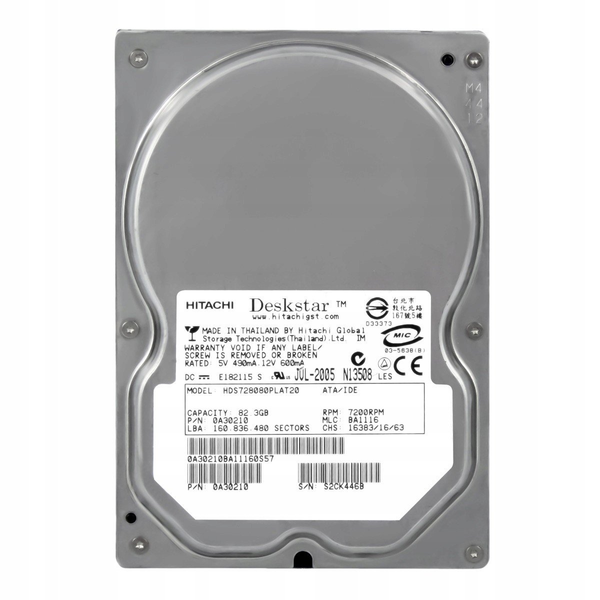 80GB 7.2K 2MB Ata 3.5'' HDS728080PLAT20