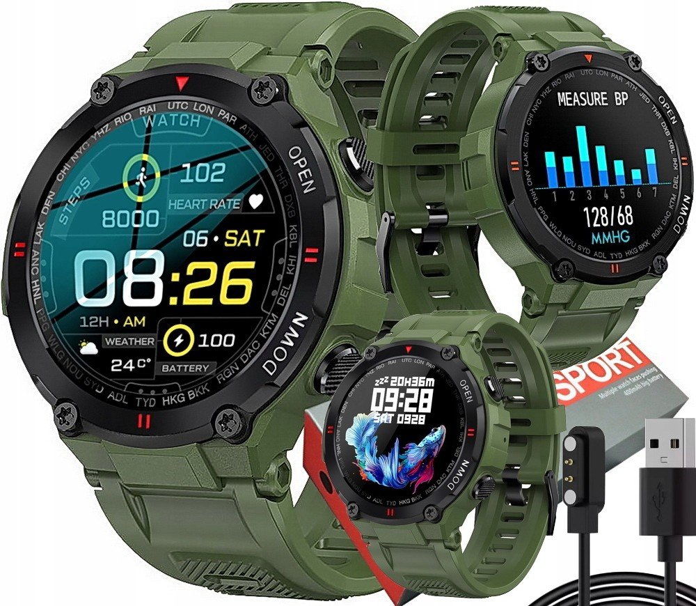 Pánské Hodinky Smartwatch Tlak Puls Hovoru Pl