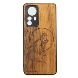 Dřevěné Pouzdro Na Xiaomi 12 Pro Vlk Imbuia Case