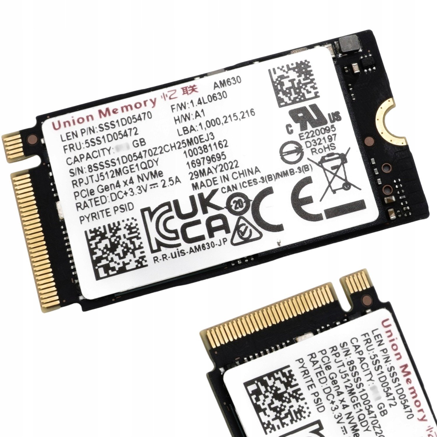 Disk Union Memory AM630 NVMe 512GB M.2 PCIe 2242