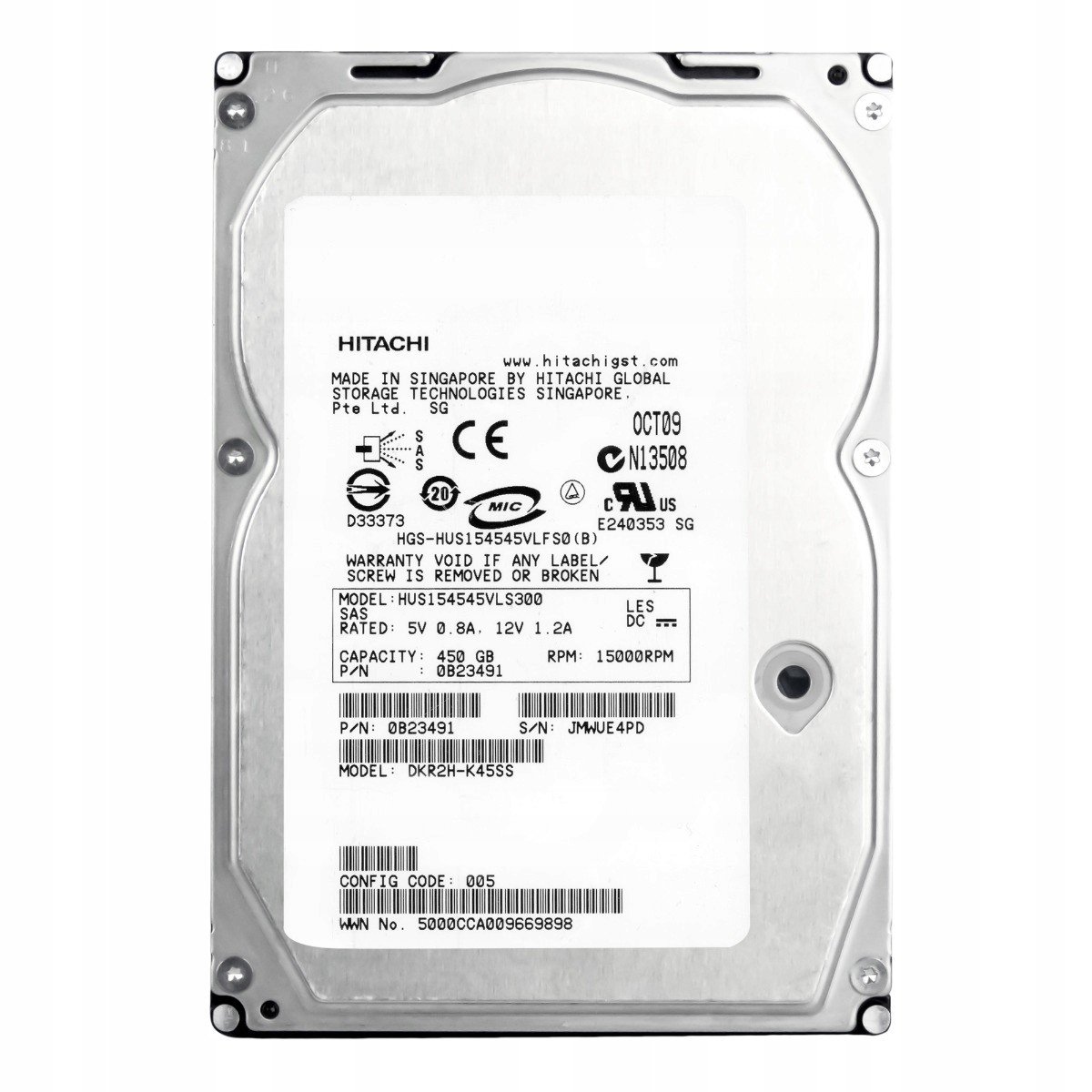 450GB 15k 16MB Sas 3,5'' HUS154545VLS300