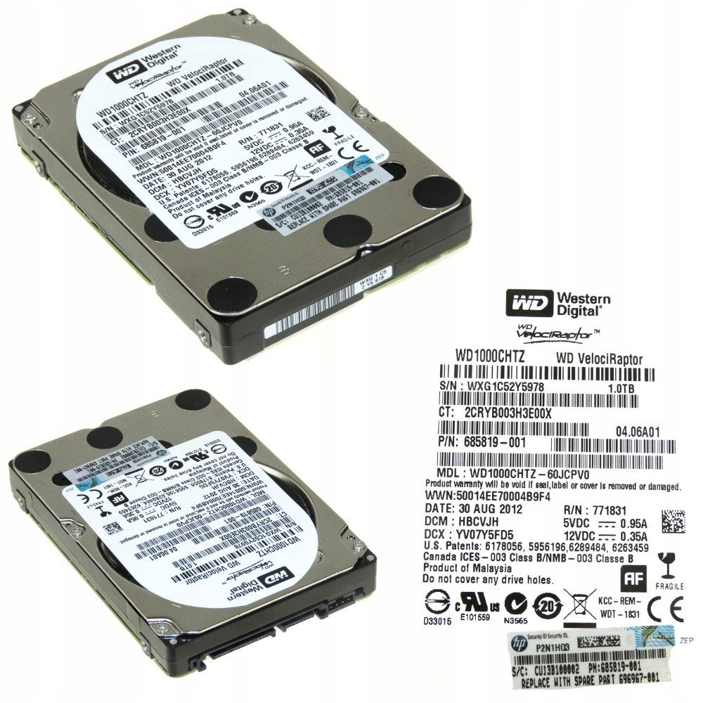 Hp 696967-001 WD1000CHTZ 1TB 10K Rpm 64MB Sata III