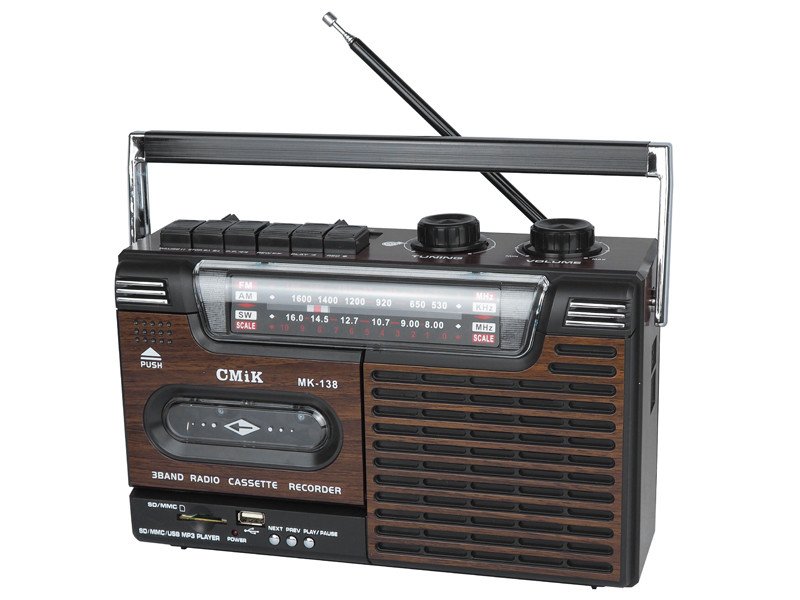 Ps Přenosné rádio Old Style MK-138, kazeta, Usb,