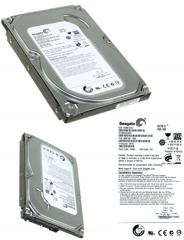 Seagate ST3500410SV 500GB 7,2k Sata 3Gb/s 3,5''