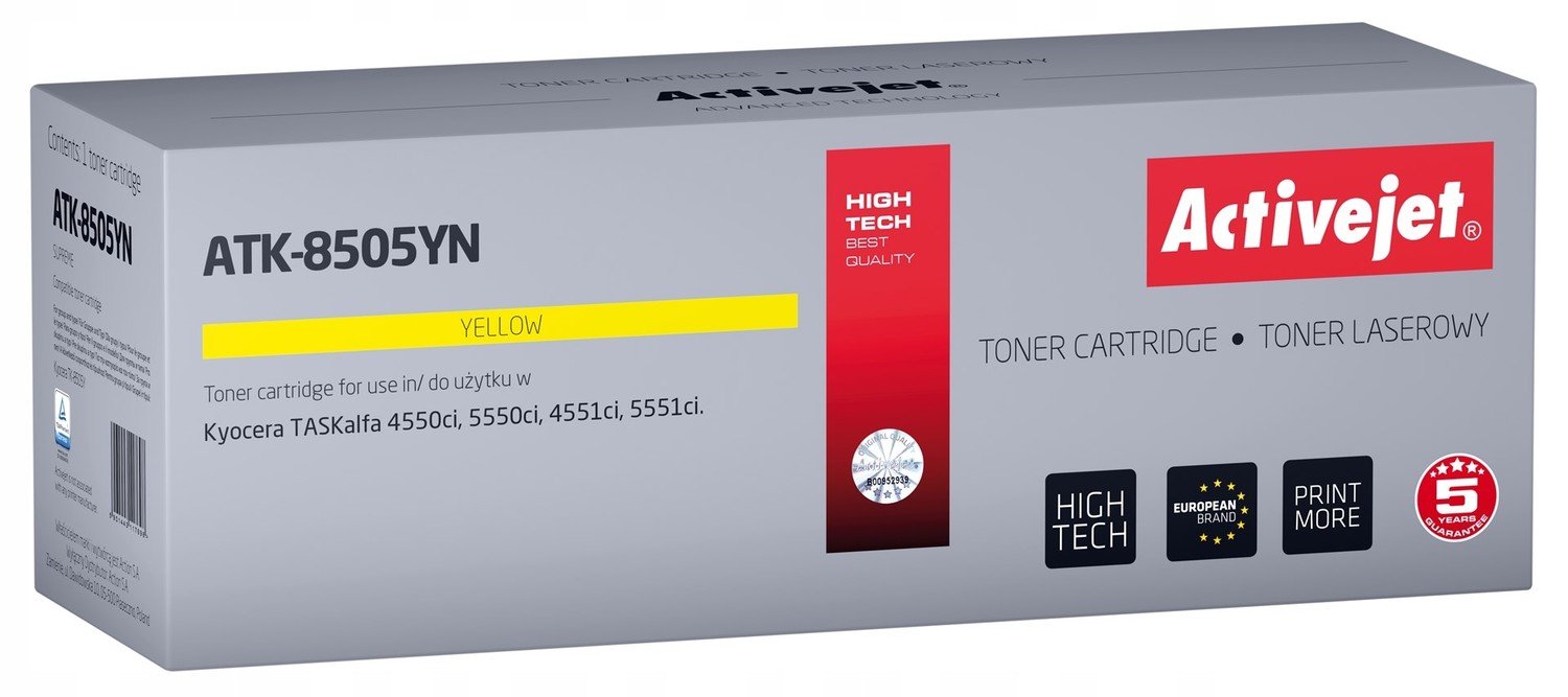 Toner Activejet ATK-8505YN (náhrada Kyocera TK-8