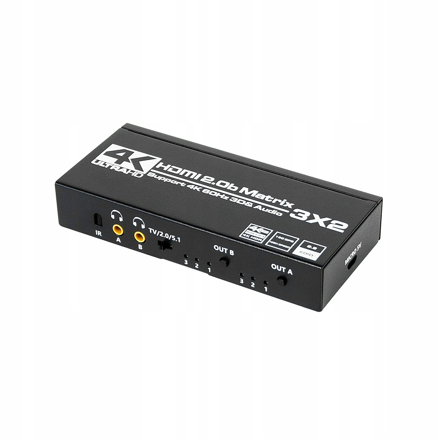 Matrix Hdmi 2.0 3x2 spínací splitter extrakt Spdif