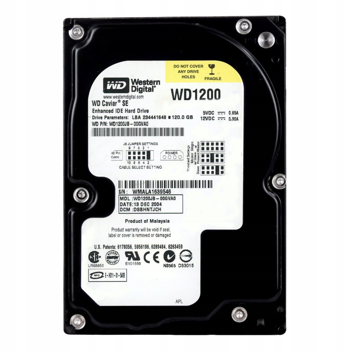 Wd Caviar 120GB 7.2K 8MB Ata 3.5'' WD1200JB
