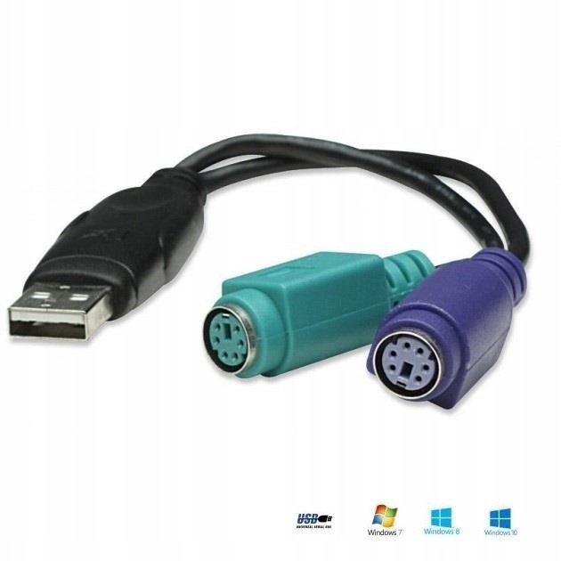 Kabelový adaptér Manhattan USB/2xPS2 mini LX 0,15m