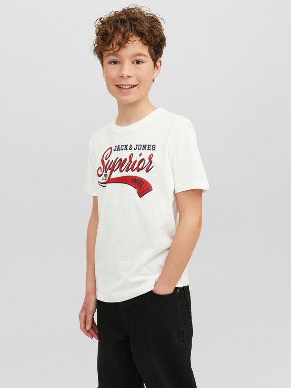 Jack & Jones Logo Triko dětské Bílá