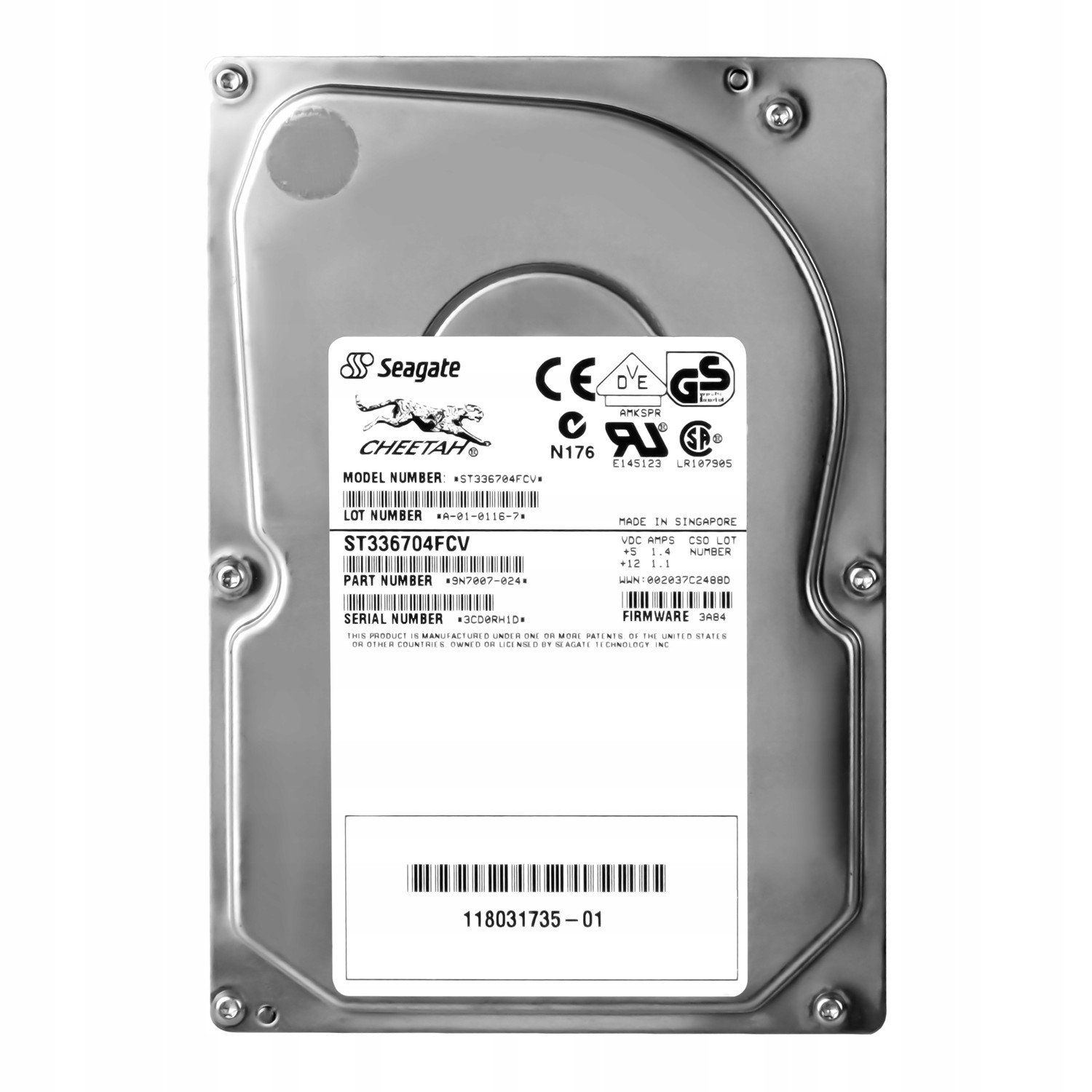 Seagate Cheetah 36LP 36GB 10K Fc 3,5' ST336704FCV