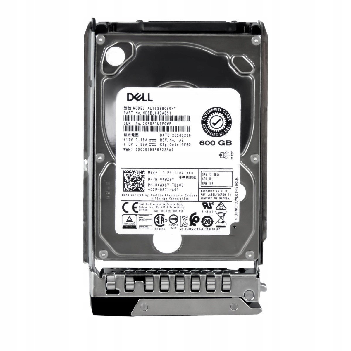 Dell 04WX8Y 600GB 10K 64MB SAS-3 2.5' AL15SEB060NY