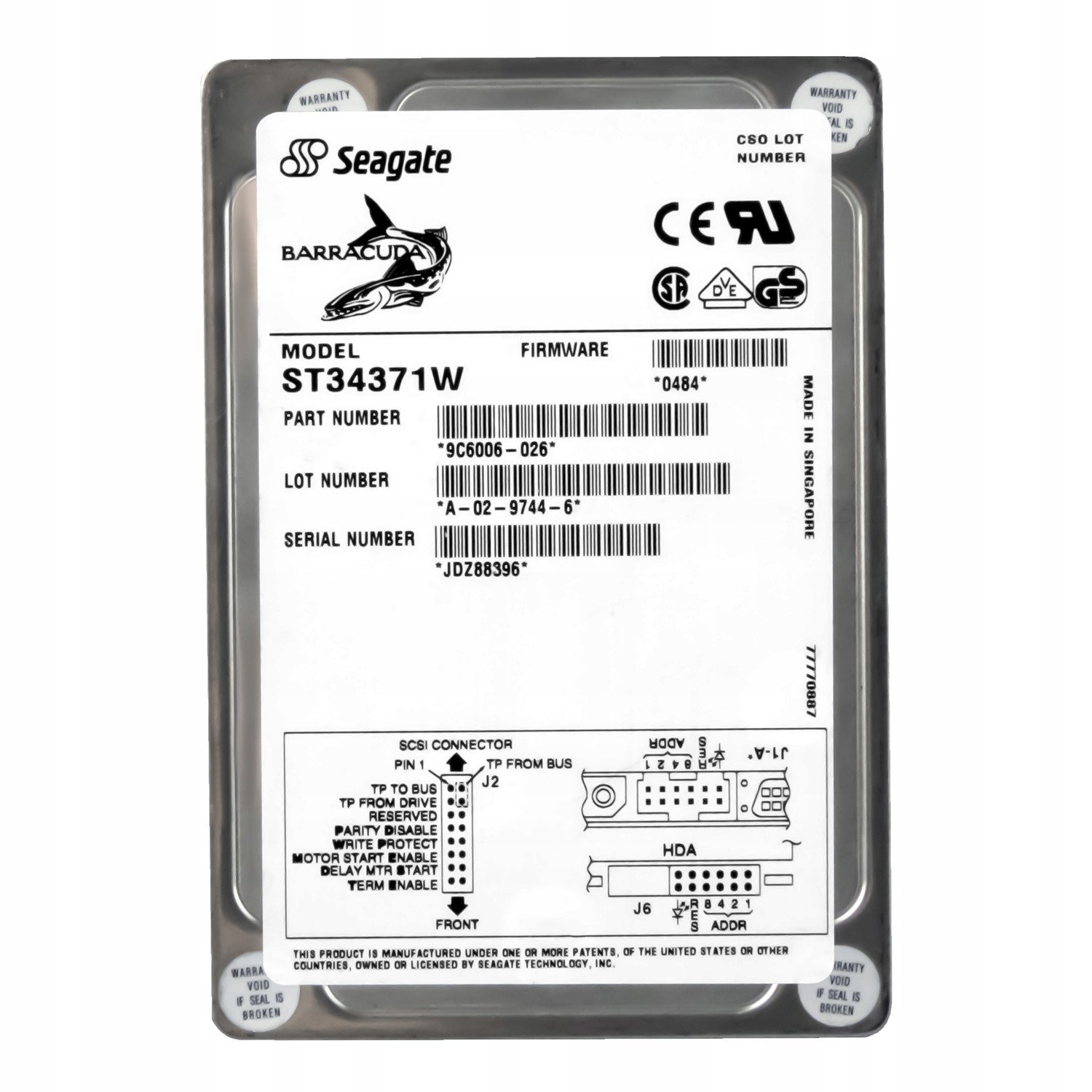 Seagate Barracuda 4.3GB 7.2K Scsi 3.5'' ST34371W