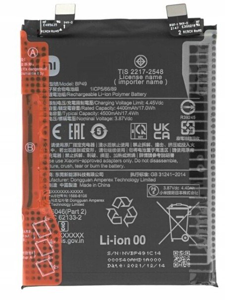 Baterie pro Xiaomi BP49 PocoF4 46020000AU1G 4500mAh