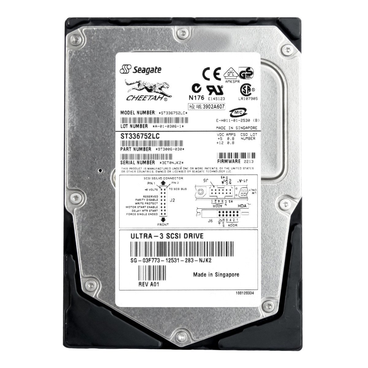 Dell 03F773 36GB 15K 8MB Scsi U160 3,5' ST336752LC