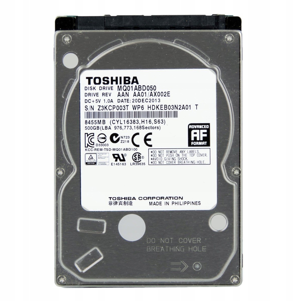 Toshiba 500GB 5,4K 8MB Sata II 2,5'' MQ01ABD050