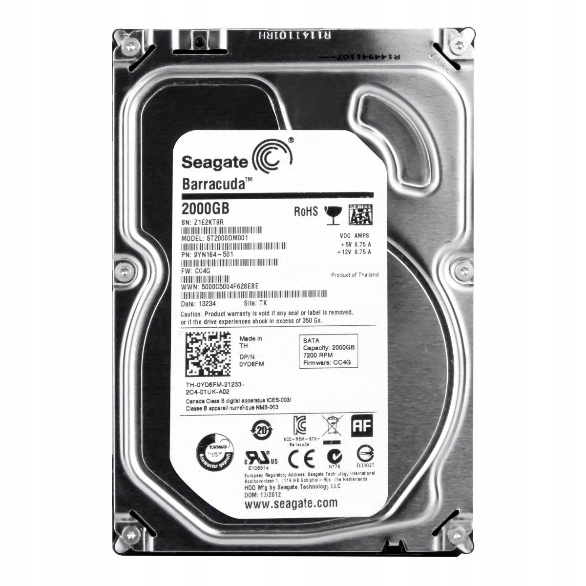 Dell 0YD6FM 2TB 7.2K Sata III 3.5'' ST2000DM001