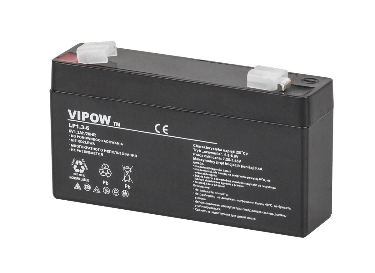 Gelová baterie Vipow 6V 1.3Ah