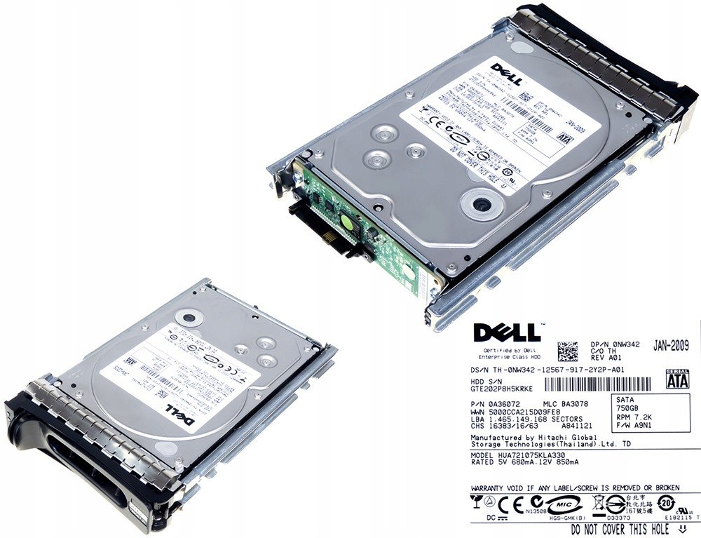Dell 0NW342 750GB Sata 7200 Rpm HUA721075KLA330