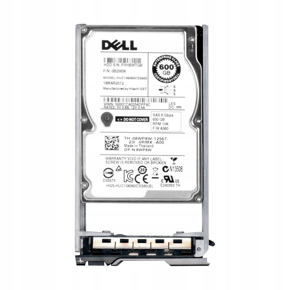 Dell 08WP8W 600GB 10K SAS-2 2.5'' HUC106060CSS600