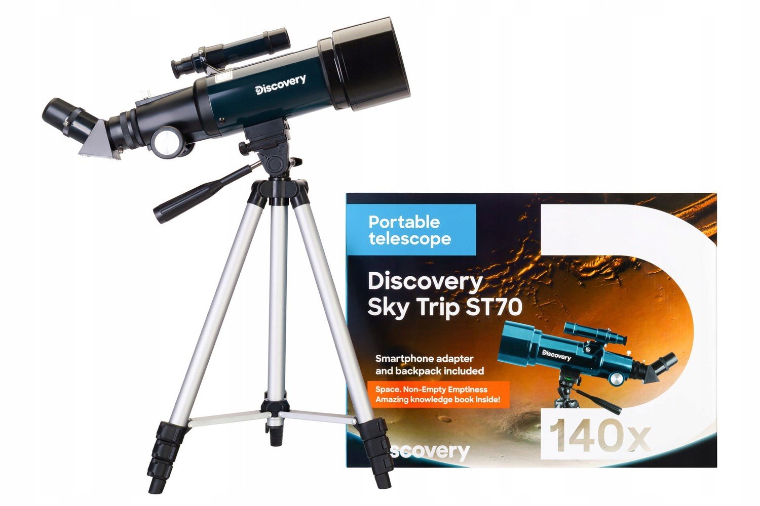 Teleskop Discovery Sky Trip ST70 s knihou