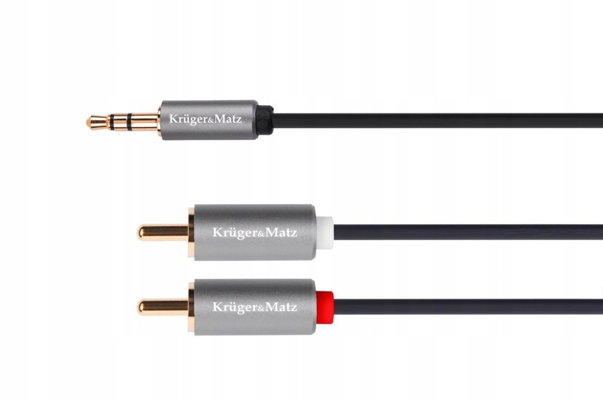 Kabel jack 3.5 stereo konektor 2RCA 3m Kruger&Ma