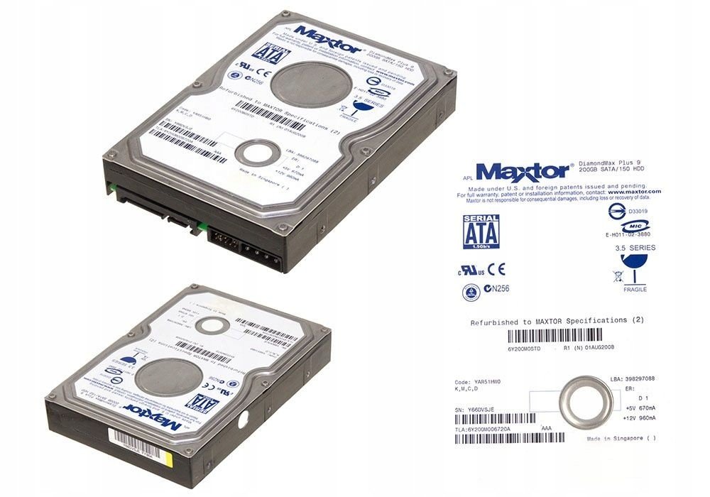 Maxtor 6Y200M0 200GB Sata II 7200RPM 3.5''
