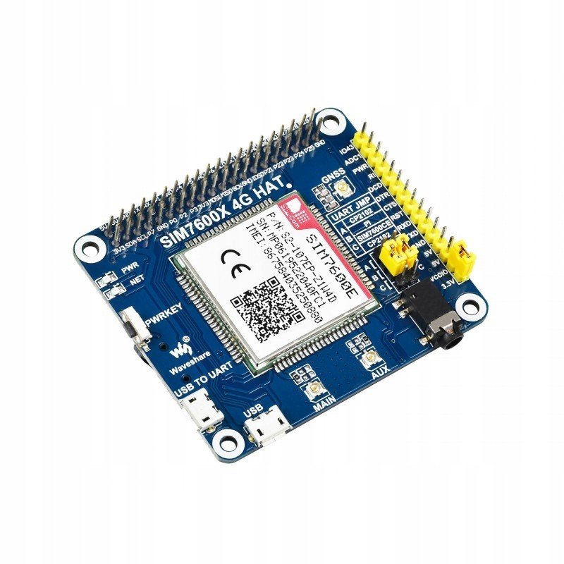 SIM7600E Lte 3G/2G/GSM/GPRS/GNSS Hat Raspberry Pi