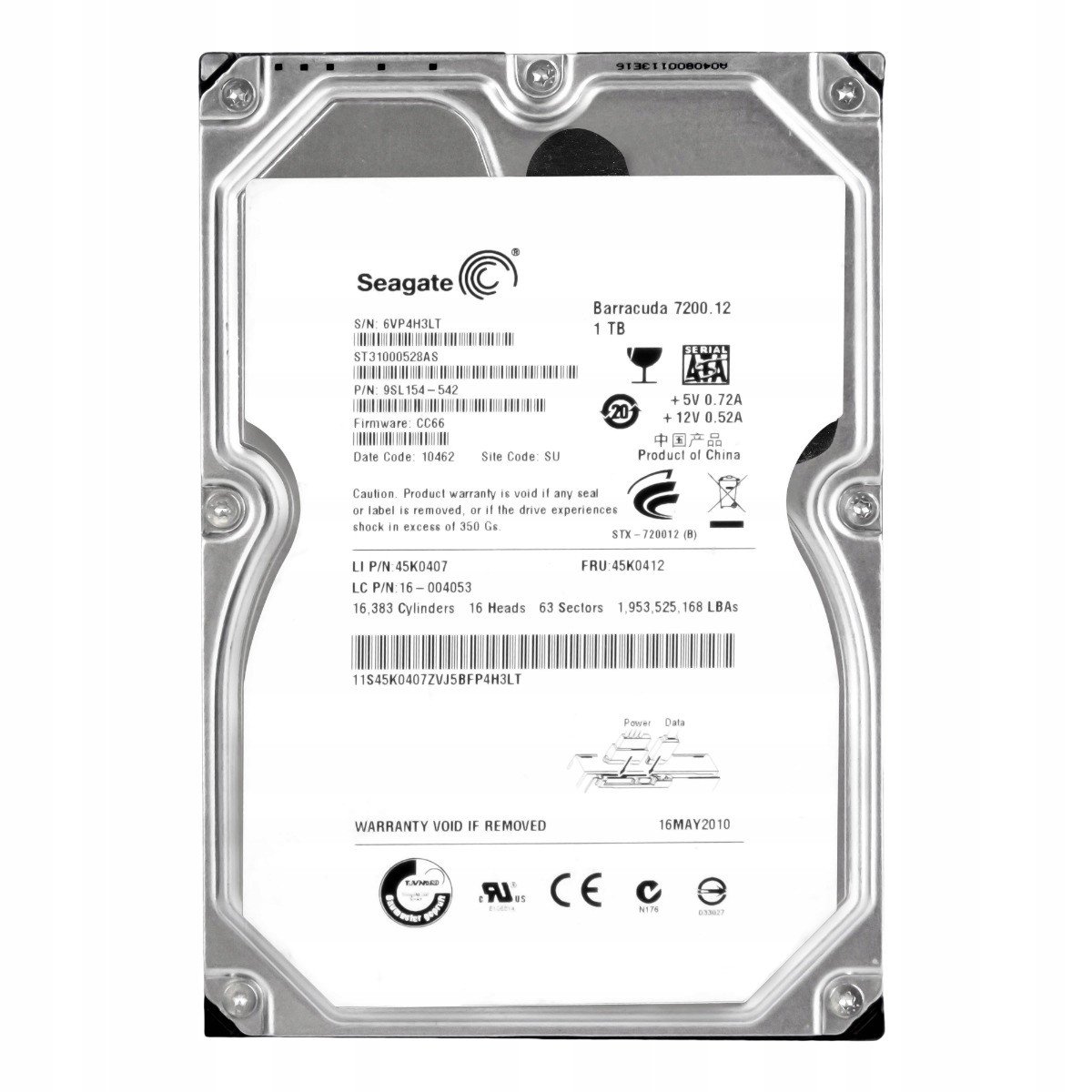 Ibm 45K0412 1TB 7.2k Sata II 3.5'' ST31000528AS