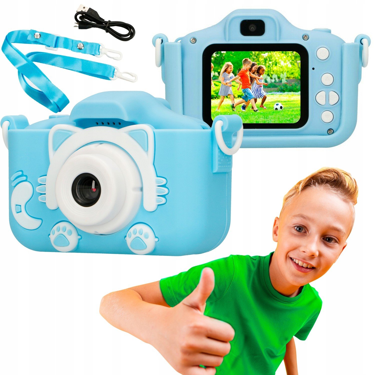 Digitální fotoaparát pro děti Kamera Hry Smycz 1080P