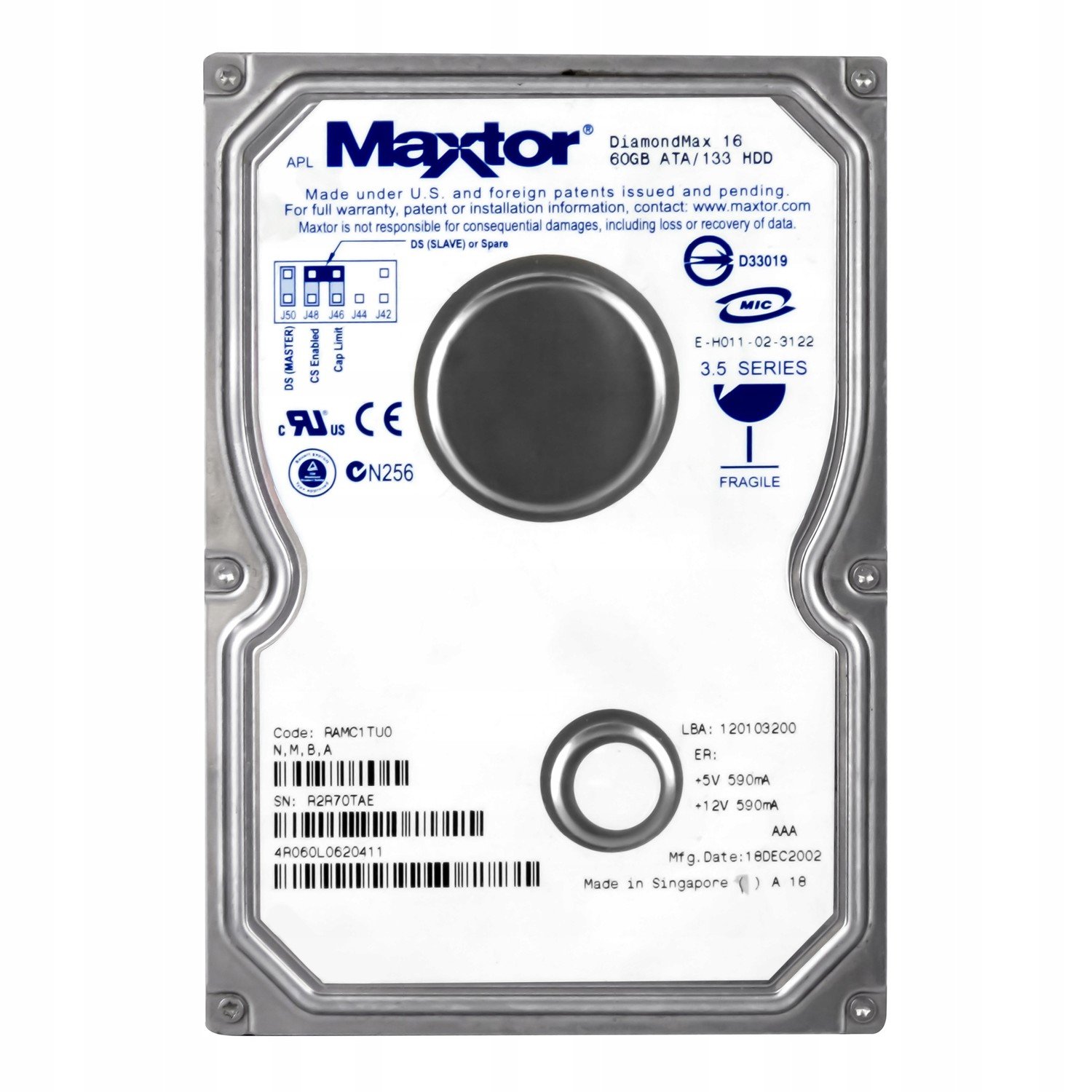 Maxtor DiamondMax 16 60GB 5.4K Ata 3.5'' 4R060L0