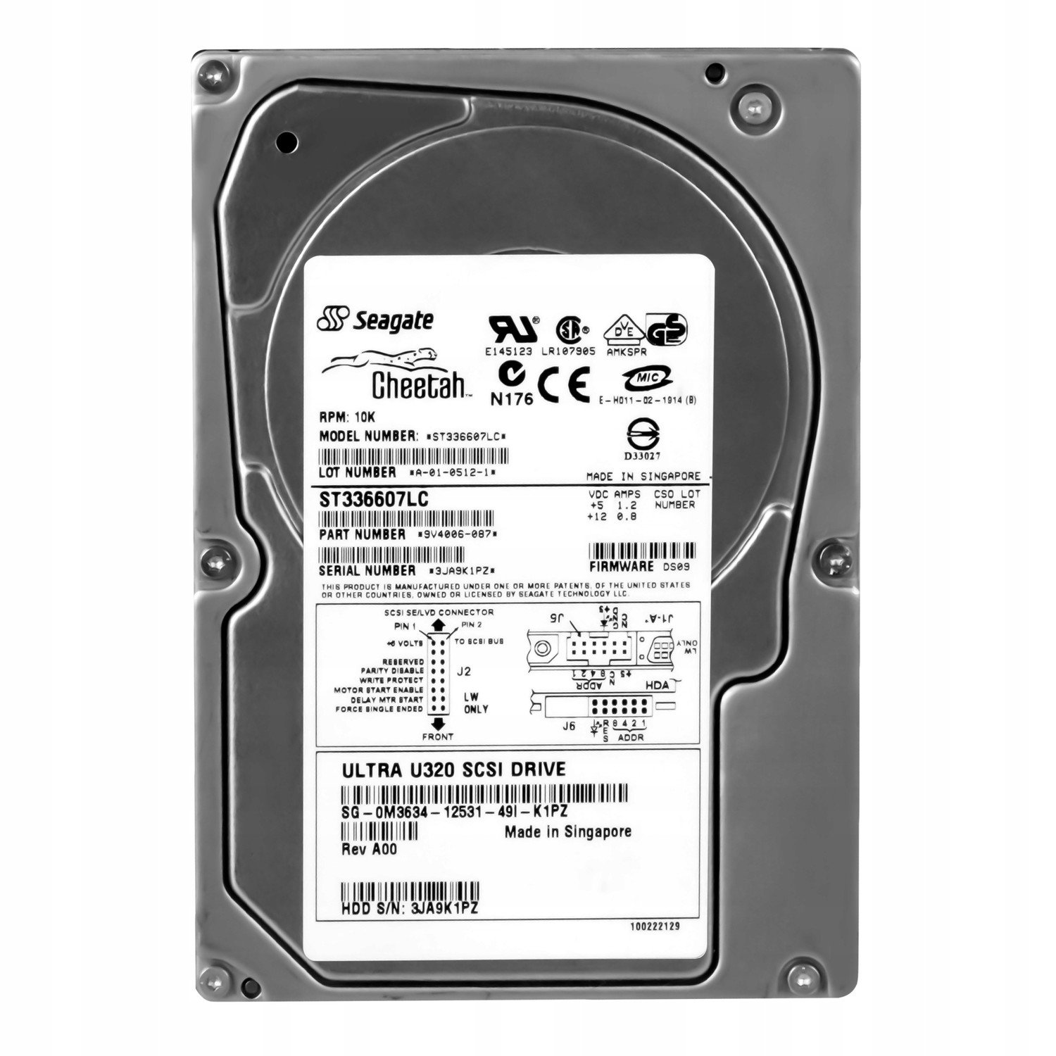 Dell 0M3634 36GB 10K 8MB Scsi U320 3,5' ST336607LC