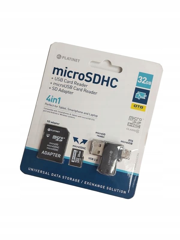 Platinet 32GB microSD set Sd Otg adaptér