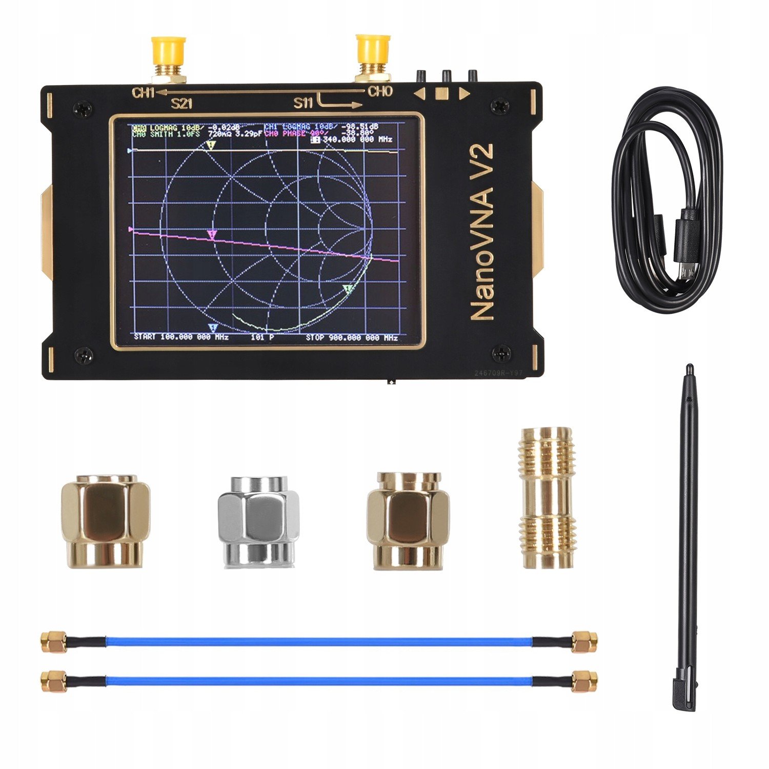 NanoVNA V2 anténní analyzátor 3,2'' 50KHz~3GHz