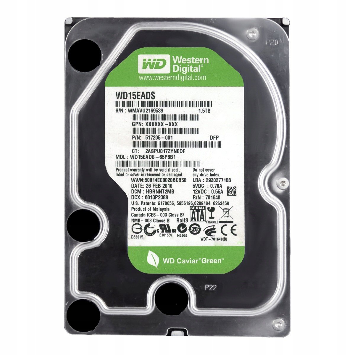 Wd Green 1.5TB 5.4K 32MB Sata II 3.5'' WD15EADS