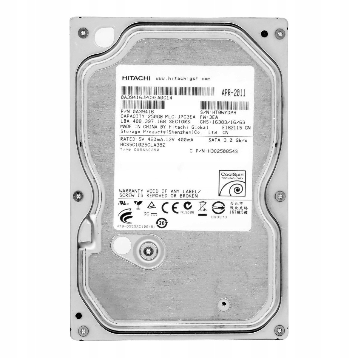 250GB 5,7K Sata II 3,5'' HCS5C1025CLA382