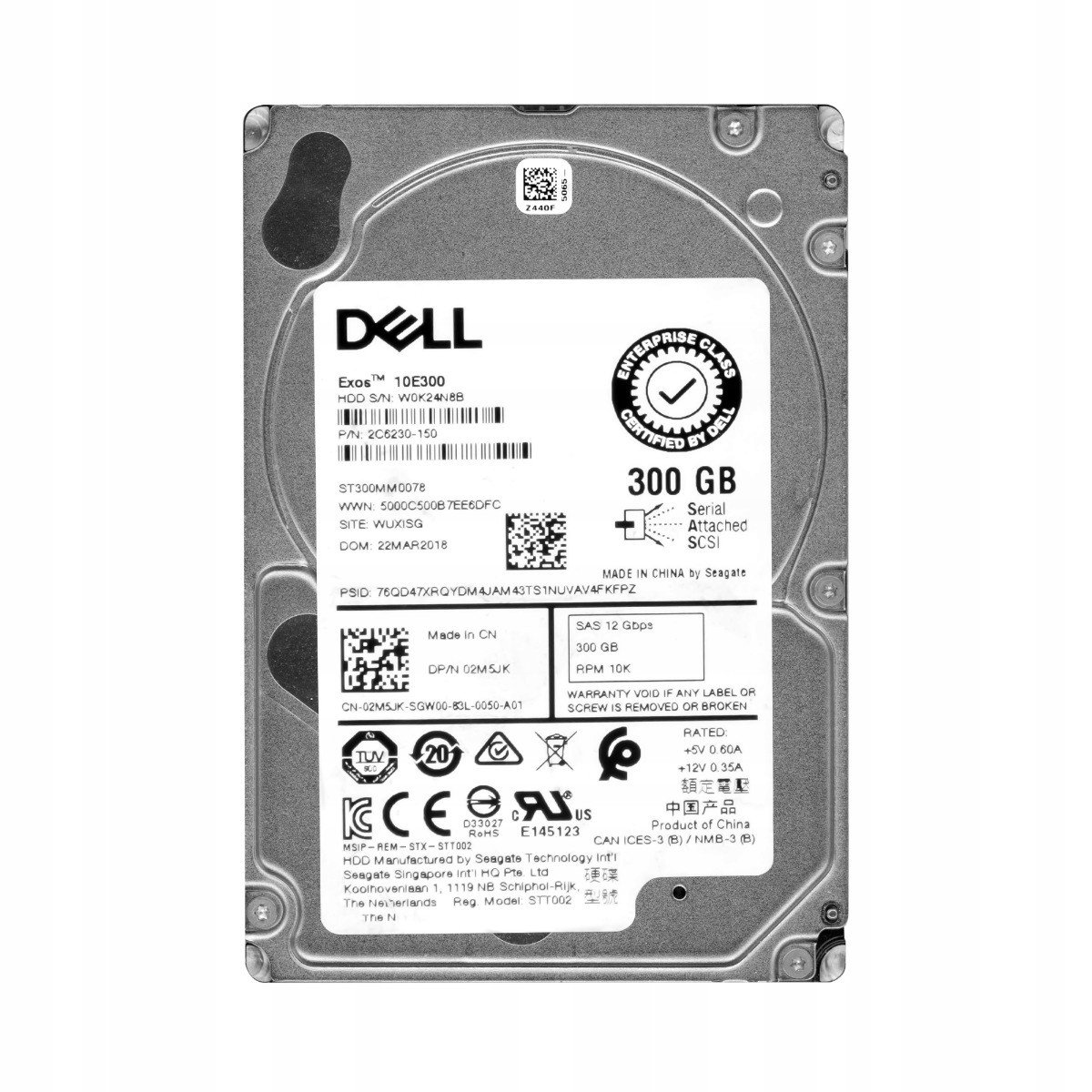 Dell 02M5JK 300GB 10K 128MB SAS-3 2.5' ST300MM0078
