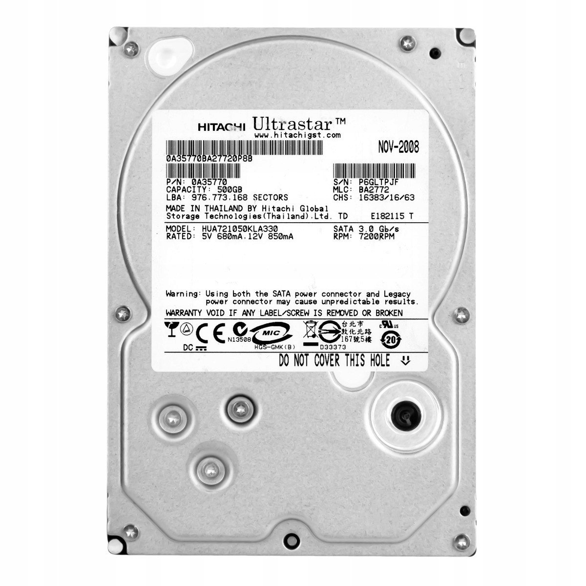 500GB 7.2K Sata II 3.5'' HUA721050KLA330