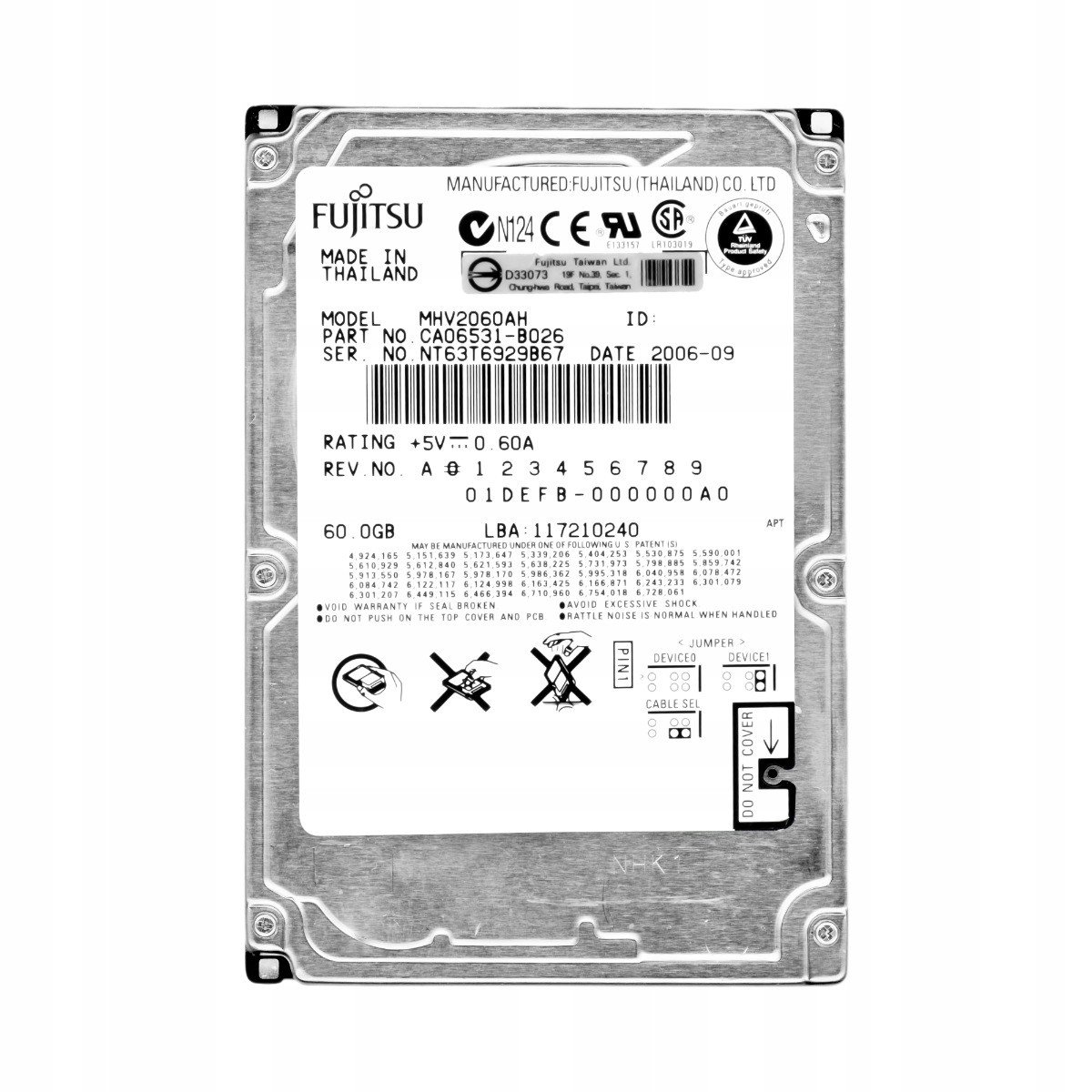 Fujitsu 60GB 5,4K 8MB Ata 2,5'' MHV2060AH