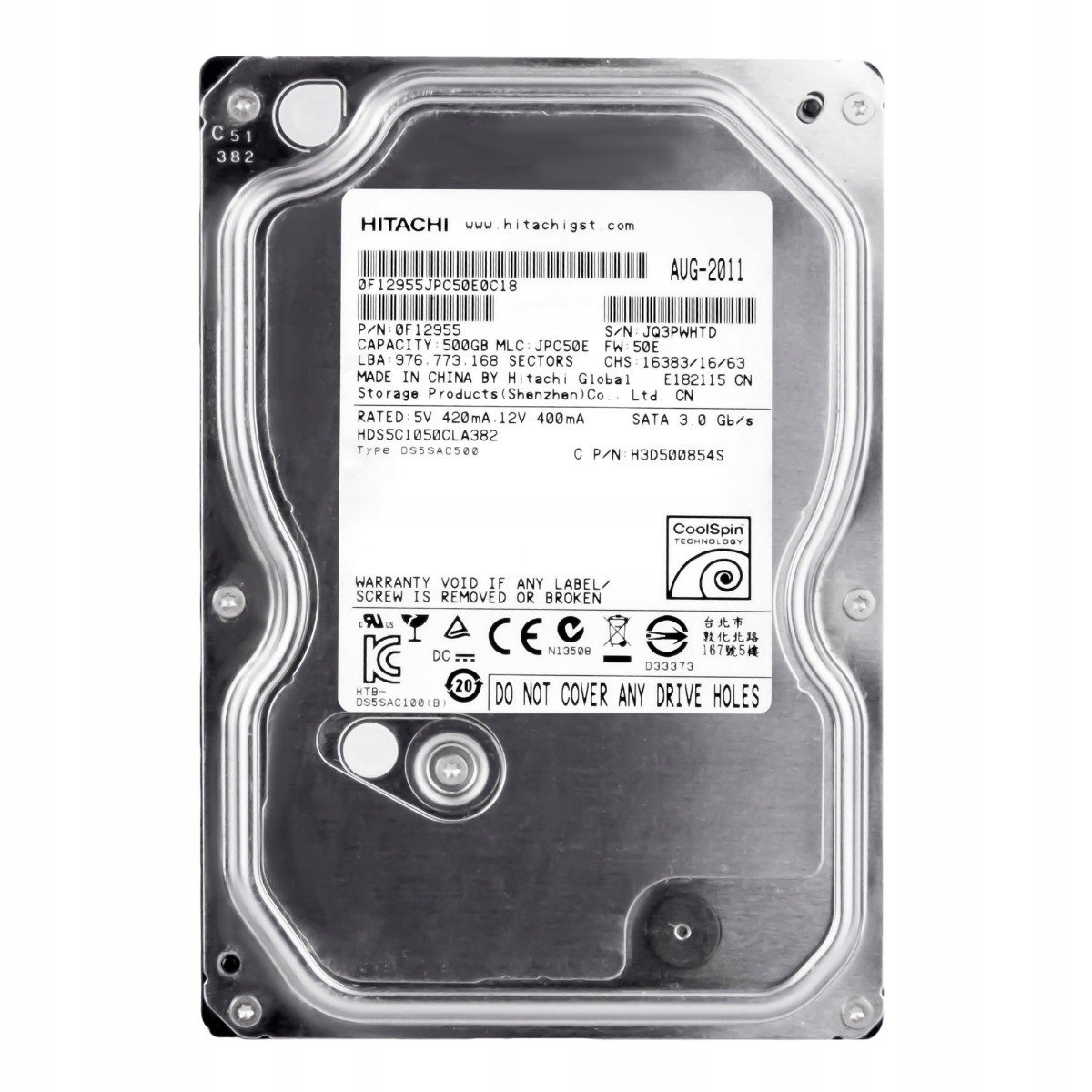 500GB 5,7K Sata II 3,5'' HDS5C1050CLA382