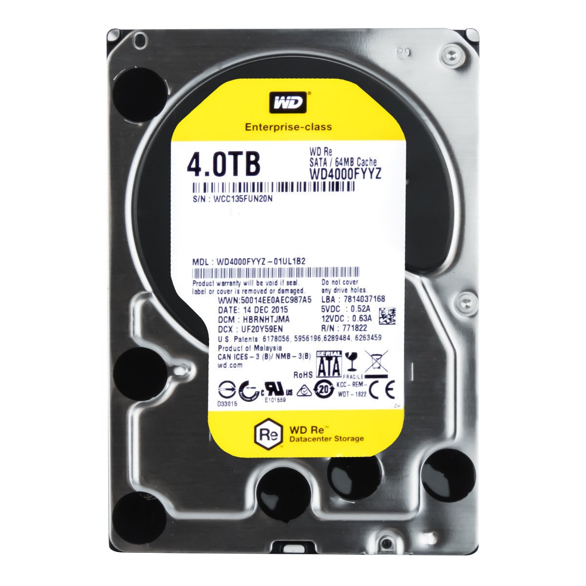 Wd Re 4TB 7.2k 64MB Sata III 3.5'' WD4000FYYZ
