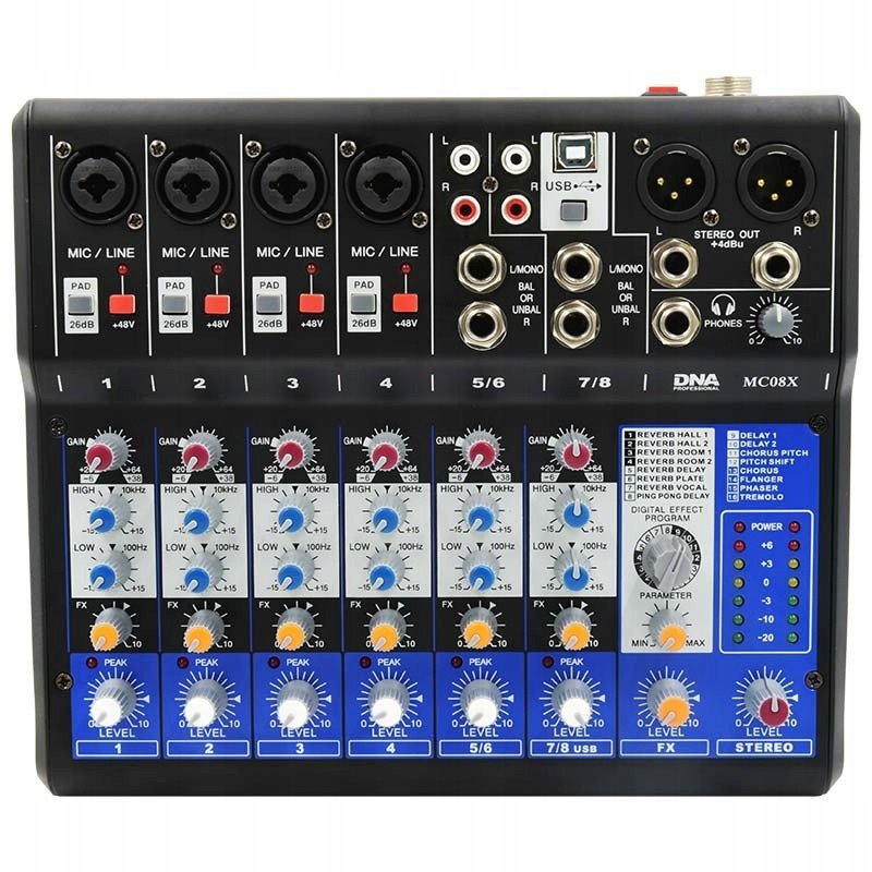 Dna MC08X audio mixer analogové rozhraní 8