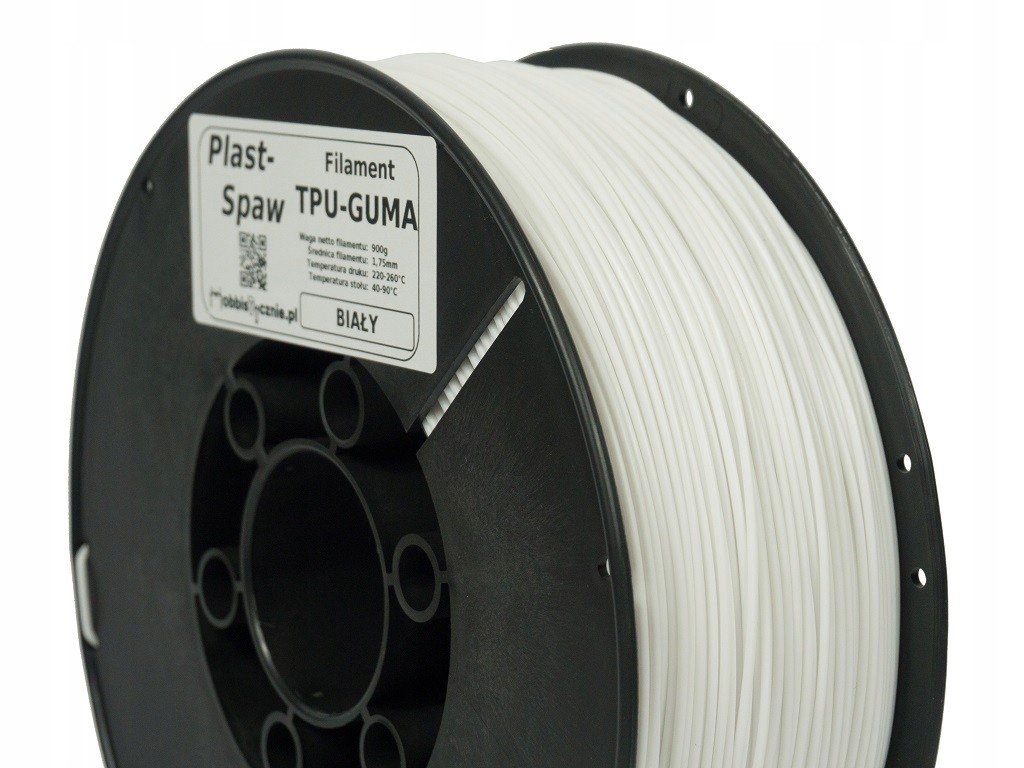 Filament Guma Tpu Flexi Bílý Plast-Spaw 900g 1,75