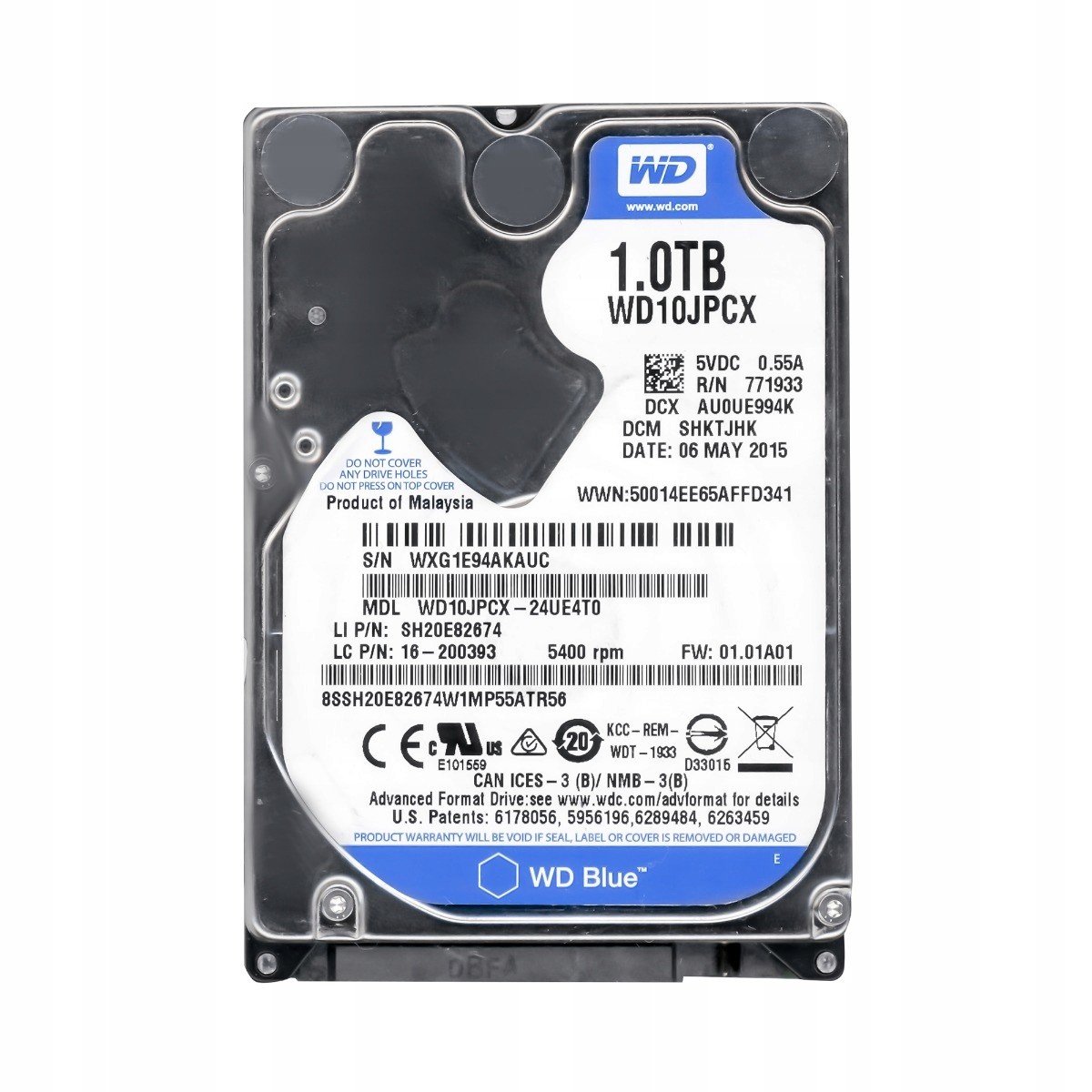 Wd Blue 1TB 5.4k 8MB Sata II 2.5'' WD10JPCX