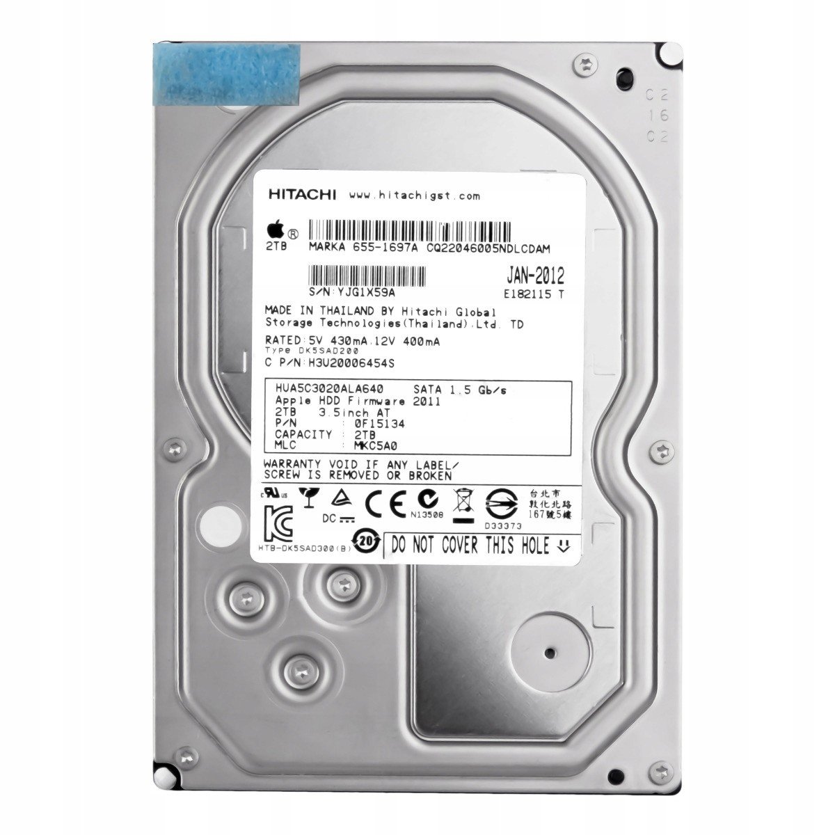 Apple 655-1697A 2TB 5.4K Sata 3.5' HUA5C3020ALA640