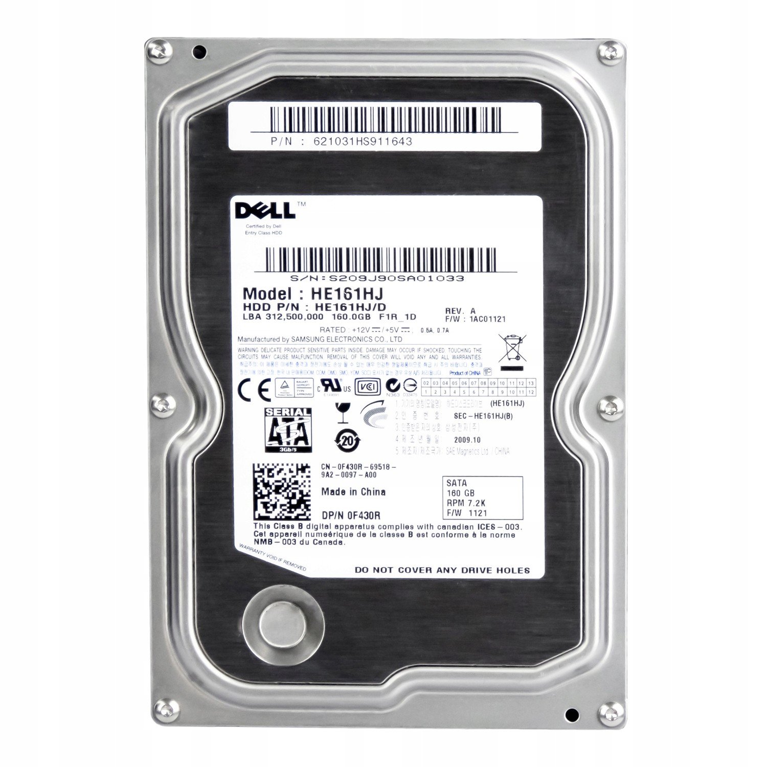 Dell 0F430R 160GB 7.2k 8MB Sata II 3.5'' HE161HJ