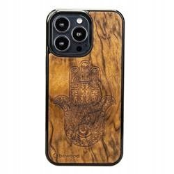 Dřevěné Pouzdro Pro Iphone 13 Pro Hamsa Imbuia Case