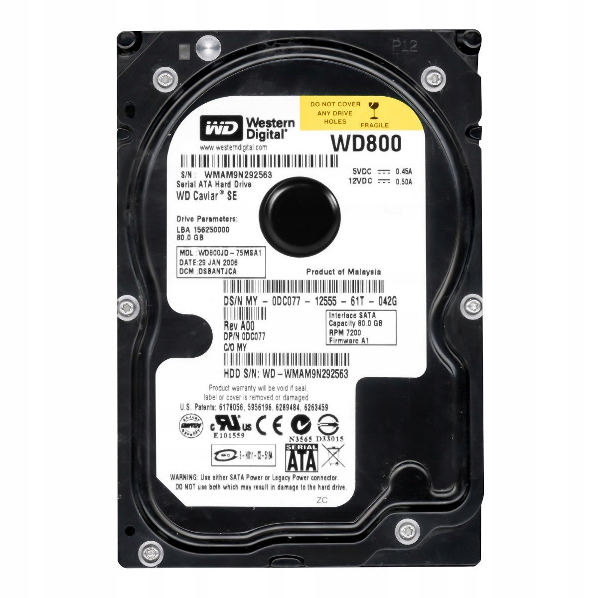 Dell 0DC077 80GB 7.2K Sata II 3.5'' WD800JD-75MSA1