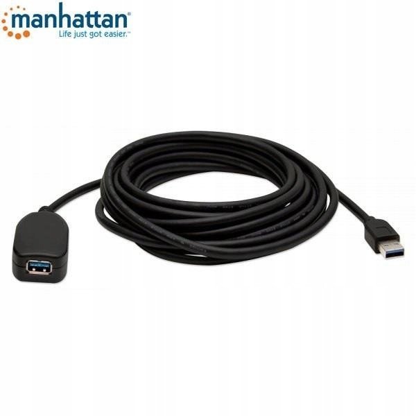 Usb kabel Manhattan aktivní Usb 3.0 A-a M/F,5m, cz