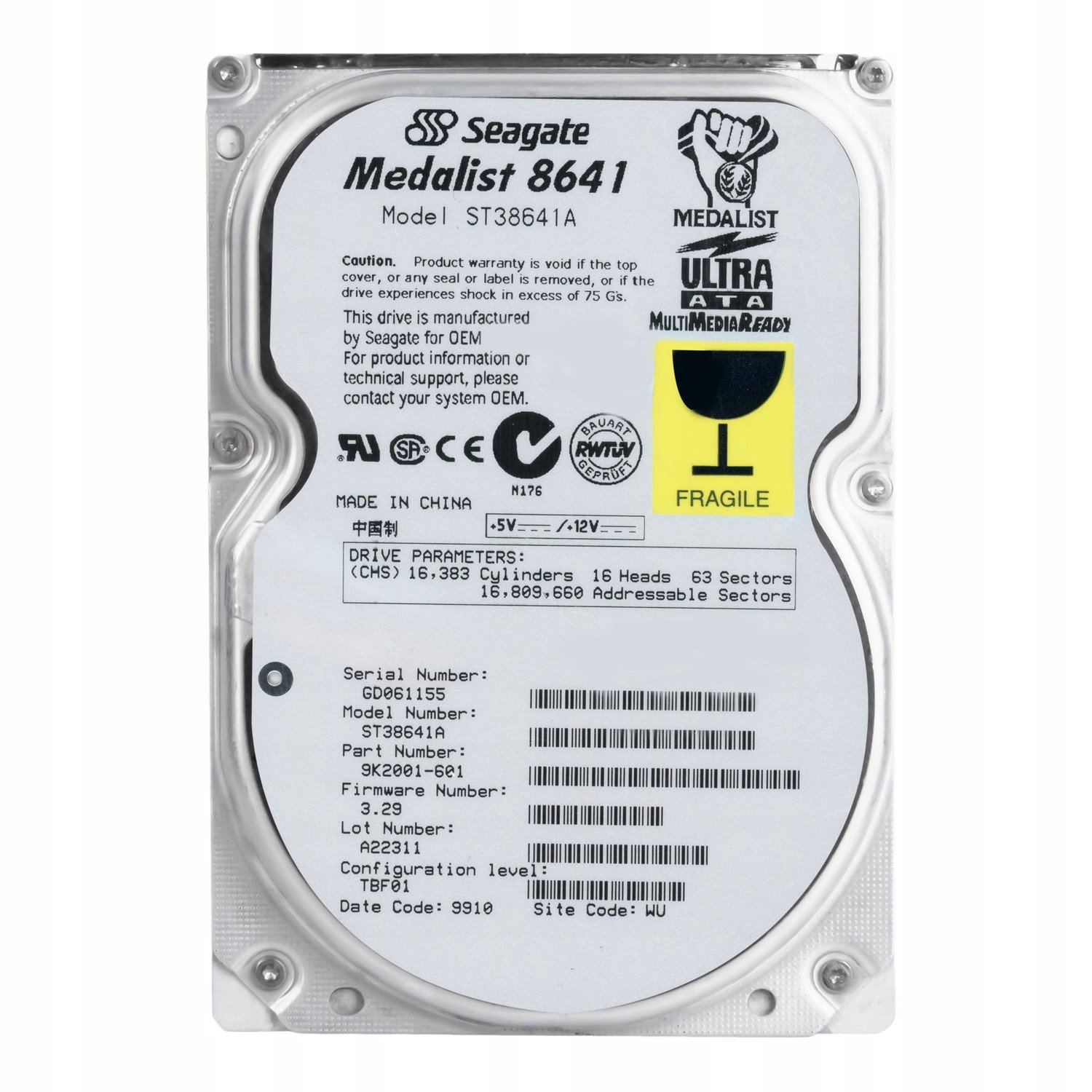Seagate Medalist 8641 8.6GB 5.4k Ata 3.5' ST38641A