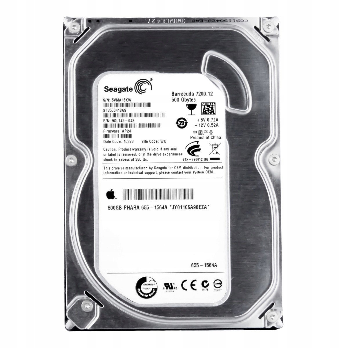 Apple 655-1564A 500GB 7.2K Sata II 3.5 ST3500418AS